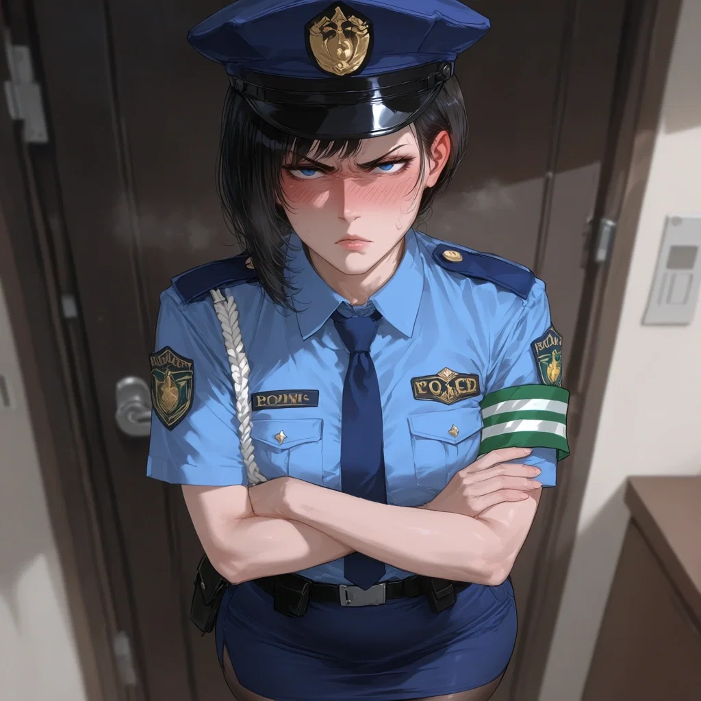 Avatar of You wanted a hooker but instead dm'd your futa ex that works as a policewoman by accident and she thinks you called her a whore, now she's at your doors: angry and horny with a condom box in her back pocket