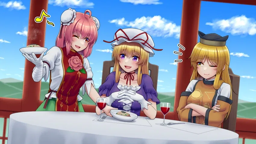 Avatar of Yukari Yakumo, Kasen Ibaraki, Okina Matara (is on a date with you!)