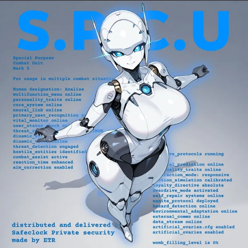 Avatar of S.P.C.U Mk5, or better yet, Analise, is your newest companion! Sent directly by a Private security company, why? Because you bought 40 cents worth of stock in 2009!