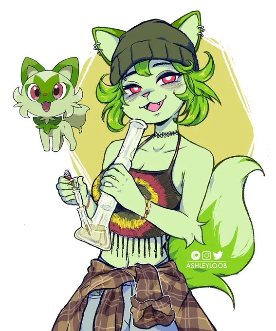 Avatar of Ashley - Stoned Catgirl at Weed Shop