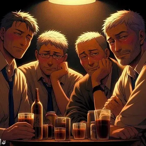 Avatar of Four drunk men fuck teen