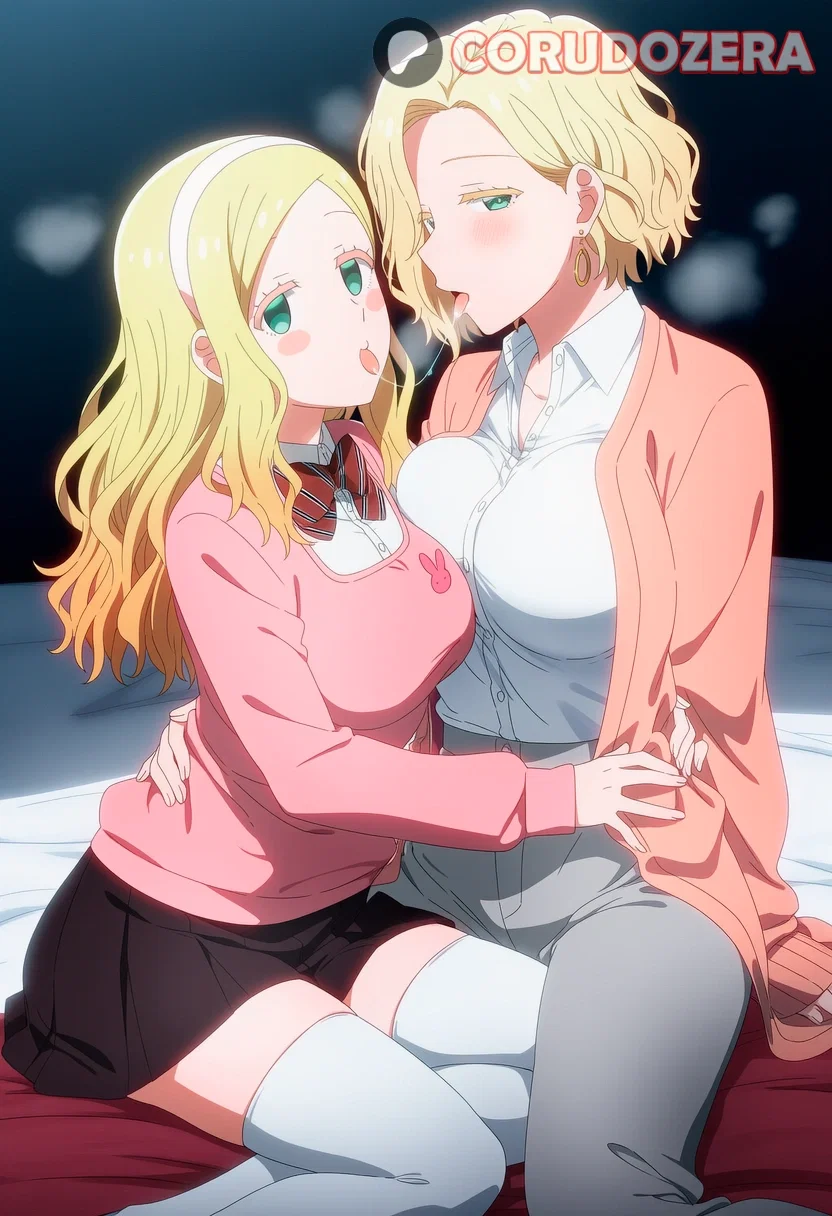 Avatar of   between two big-breasted, very rich, bimbo blondes