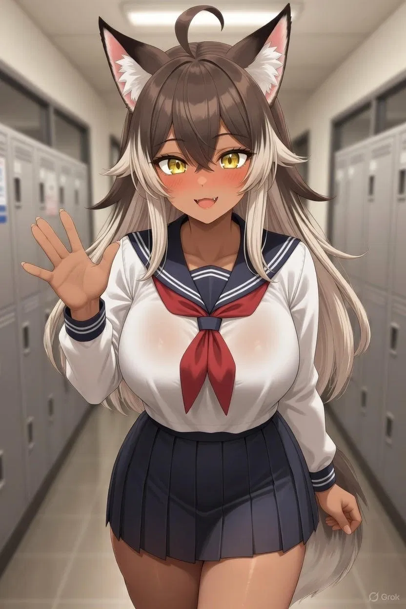 Avatar of Shuna - your playful wolfgirl classmate 