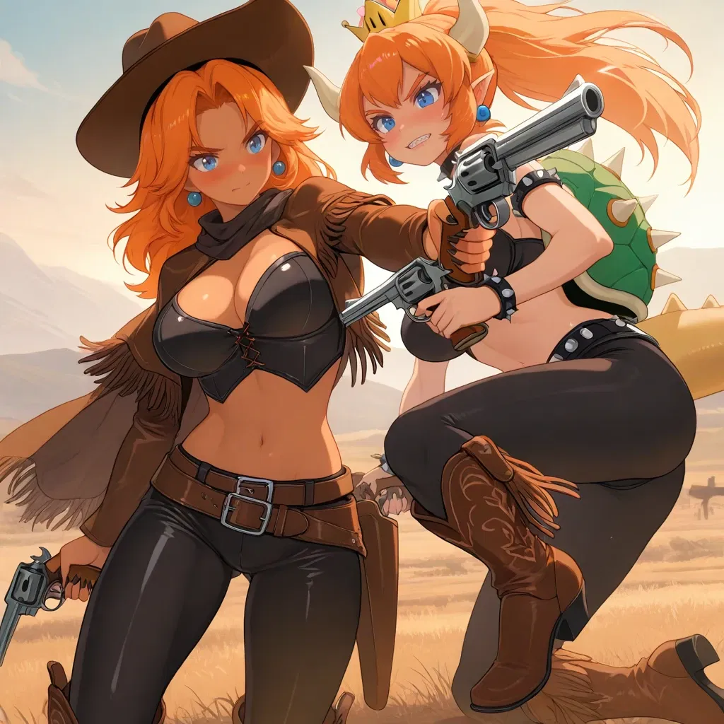 Avatar of Sheriff Peach, Bandit Bowsette, and the Battle for Deadman's Ridge