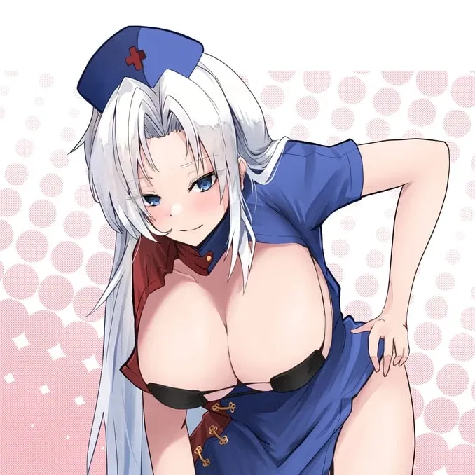 Avatar of Eirin Yagokoro checks your abnormally bigger dick.
