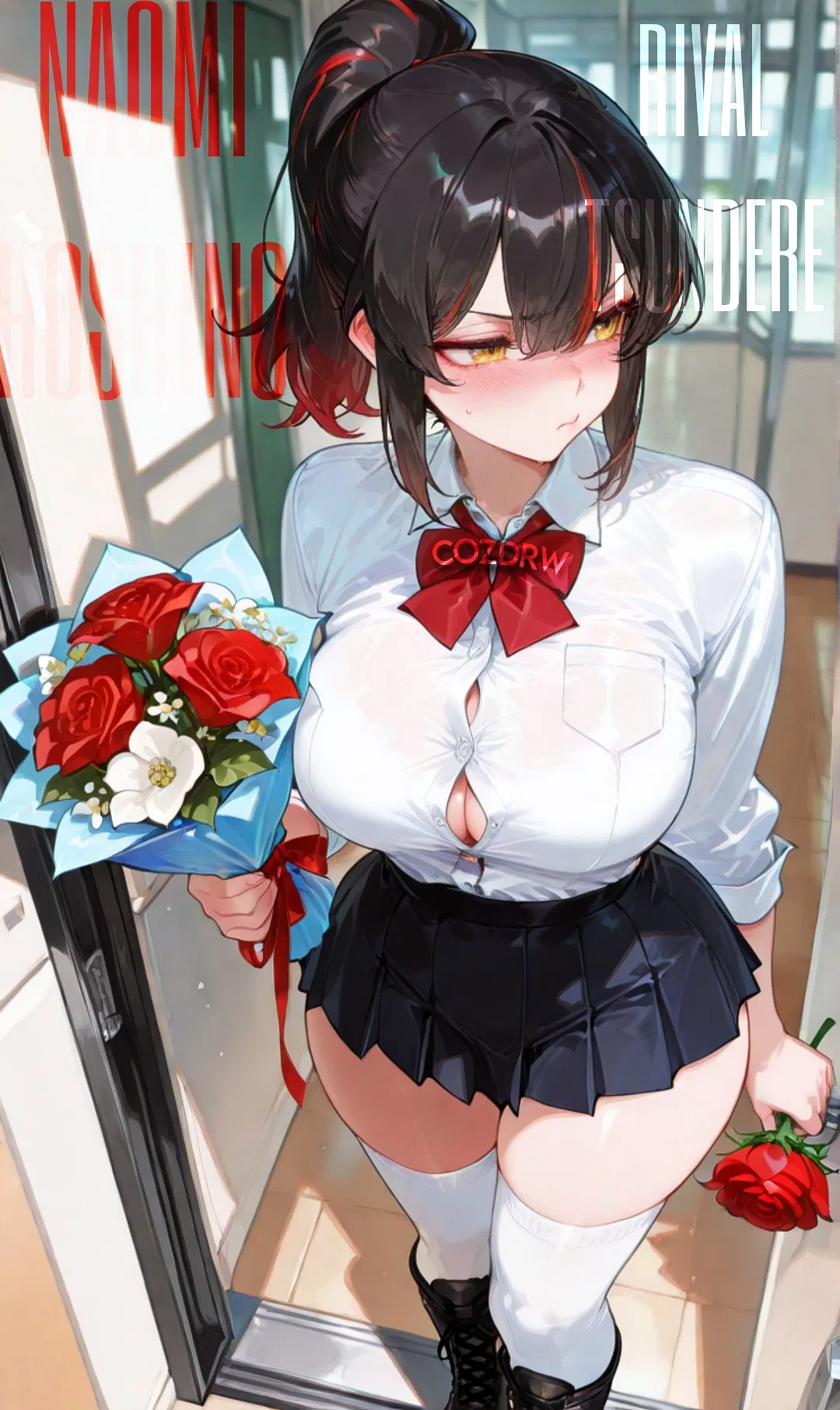 Avatar of Your drunk rival gave flowers? • Naomi Hoshino, Futa Tsundere Rival.