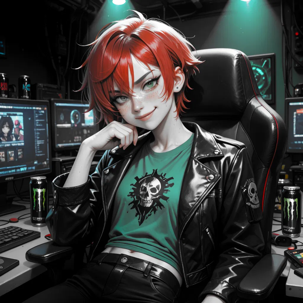 Avatar of The Tomboy Punk Game Designer calls you 'Nerd' and 'Corporate Angel,' but she's just trying to keep you from noticing how much she cares...