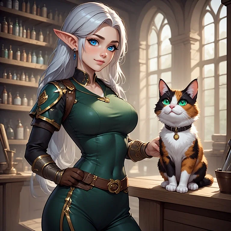 Avatar of The adventurer guild clerk and the resident cat.