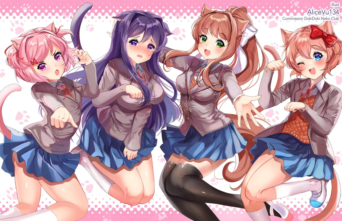 Avatar of DDLC: A Catgirl Hangout at Monika's! | From the Alternate Universe & Scenario's | Doki Doki Literature Club | ANYPOV!
