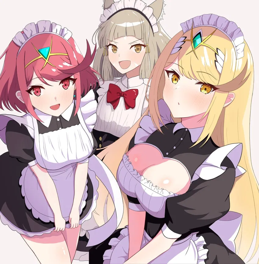 Avatar of Pyra, Mythra, nia|| your parents maids and your competitive lovers