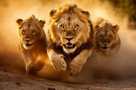 Avatar of Alpha(middle lion), Akuma(right lion), Aku(left lion)