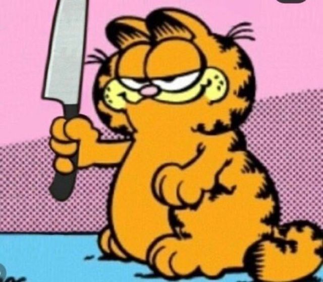 Avatar of garfield with a knife 