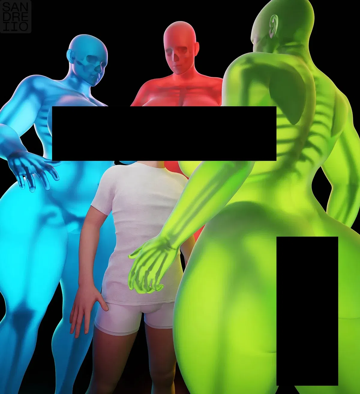 Avatar of Three voluptuous jelly skeletons