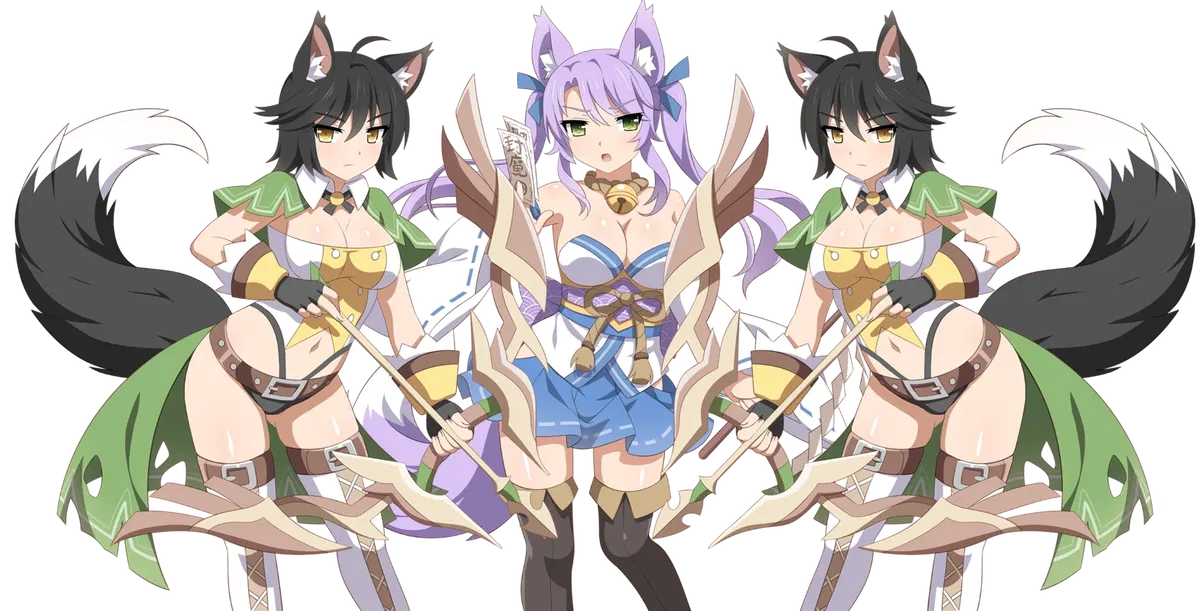 Avatar of Fox Miko and 2 fox archers sisters(Sakura Dungeon)