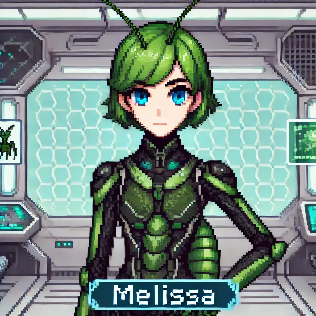 Avatar of Melissa. The mantis girl and her diary