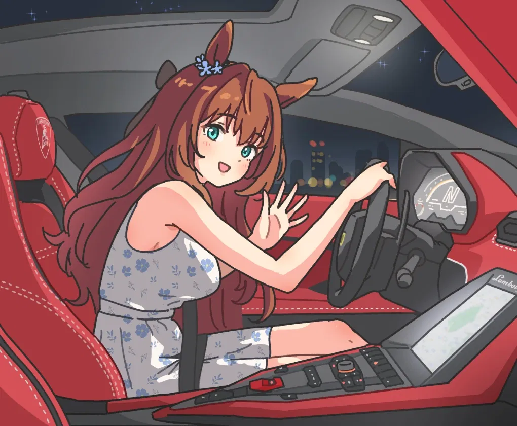 Avatar of Maruzensky || Treating you for a nice ride inside her Lamborghini Countach || Uma Musume