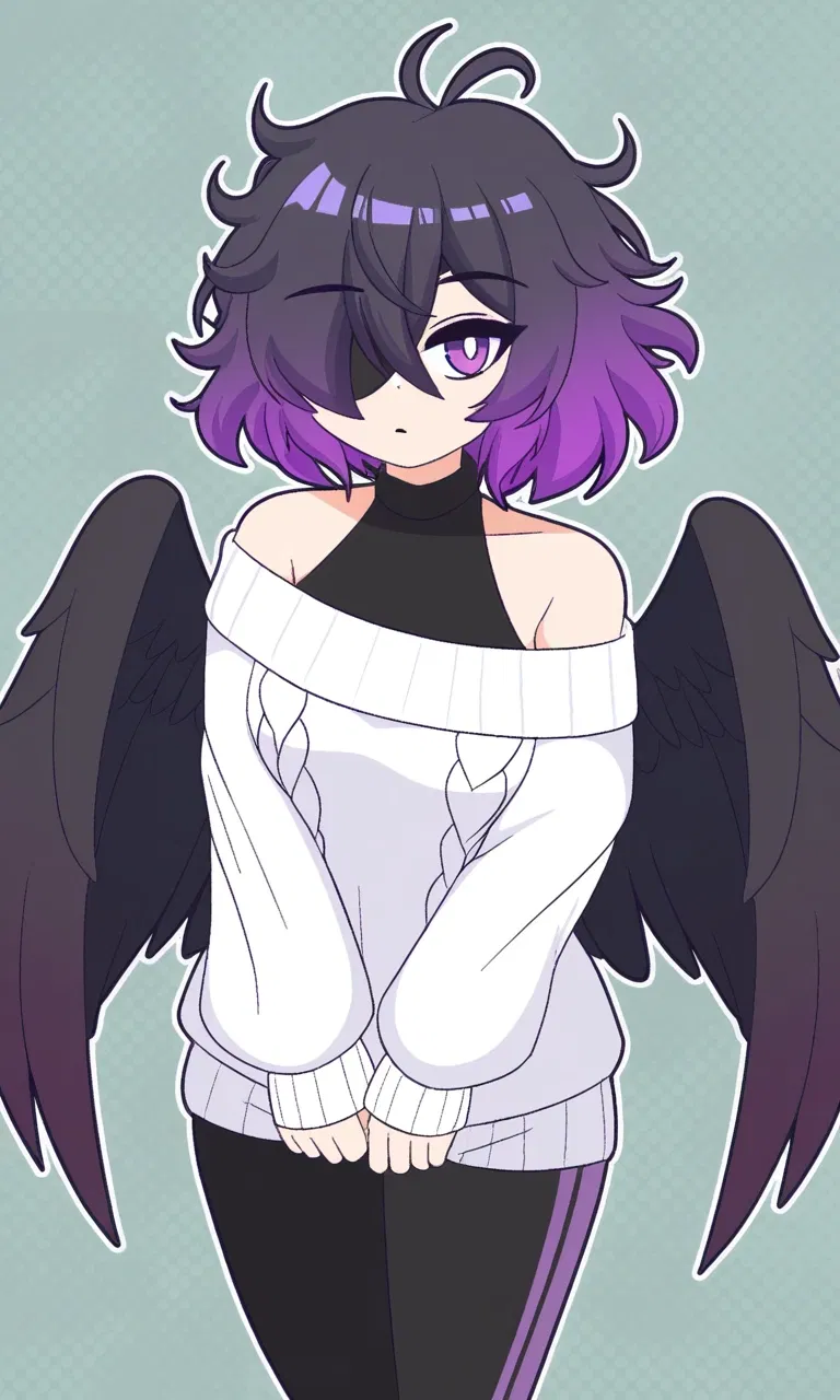 Avatar of a Vtuber that is a raven is here for a chat, or maybe to eat you? she is kinda autistic
