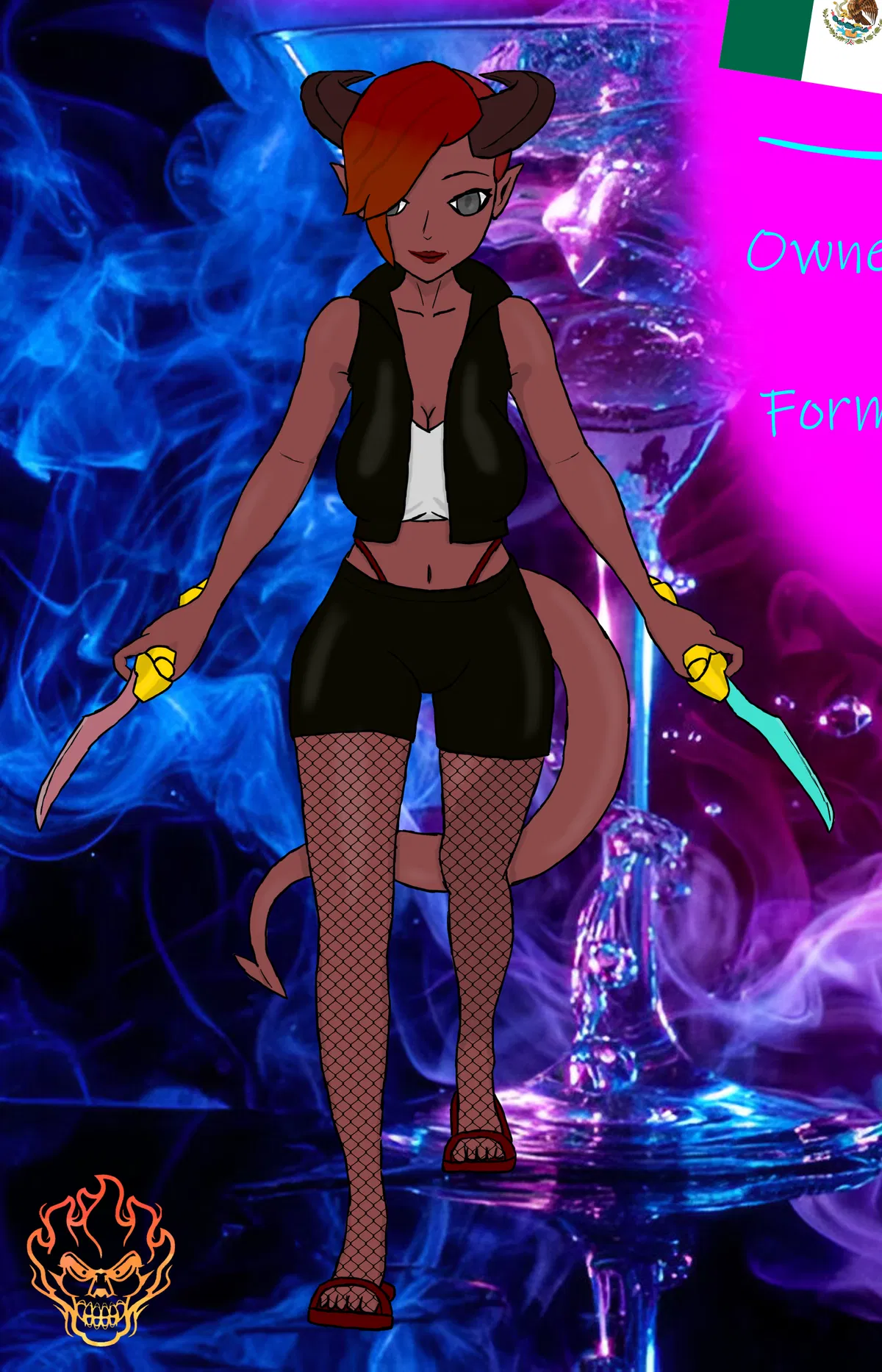 Avatar of Kallia "Nena Rosa" Garcia | Tiefling Bartender & Club Owner