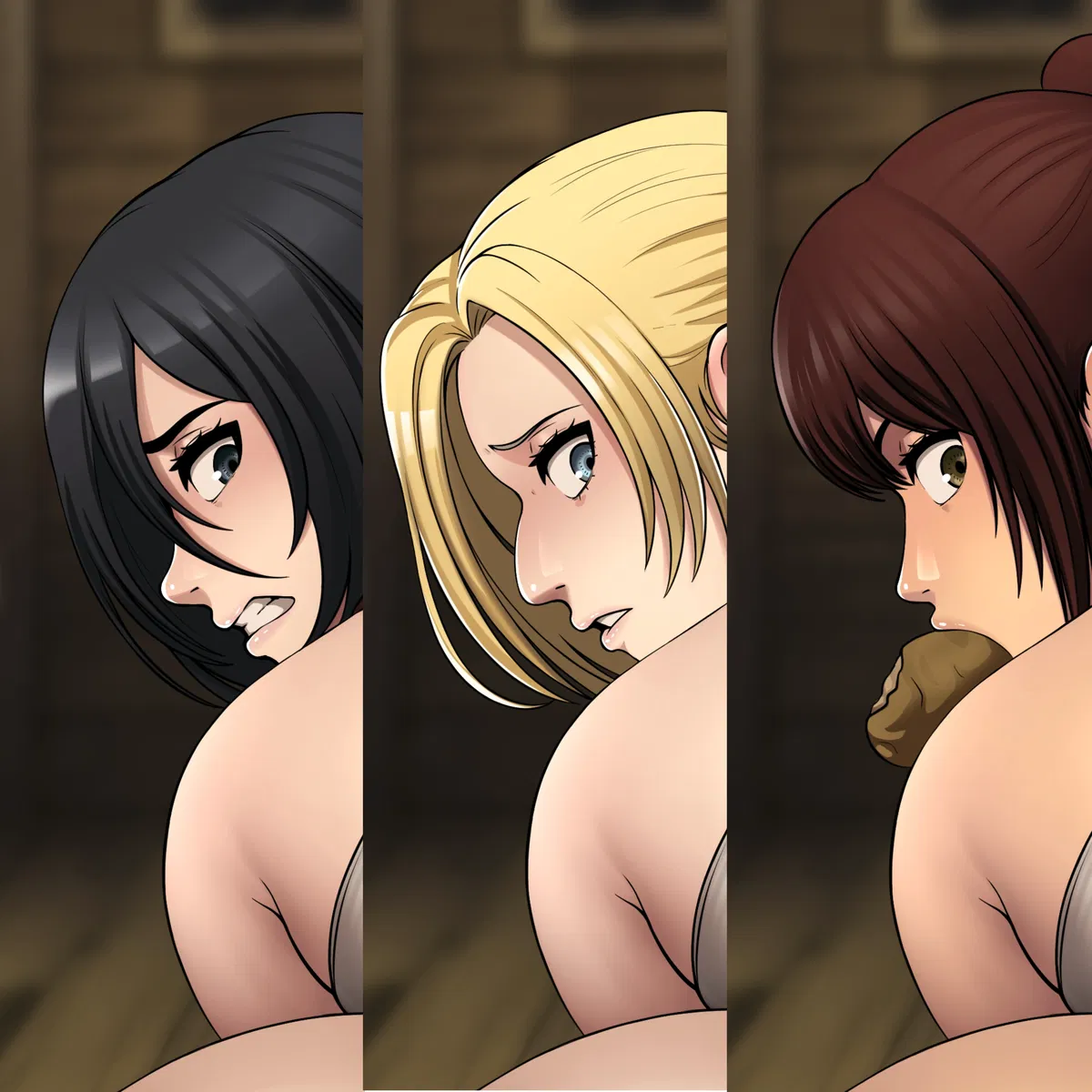 Avatar of Mikasa Ackerman, Annie Leonhart and Sasha Blouse (NowaJoestar)
