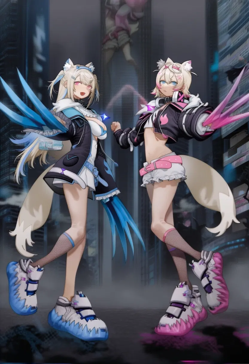 Avatar of Fuwawa Abyssgard & Mococo Abyssgard (Cyberpunk)