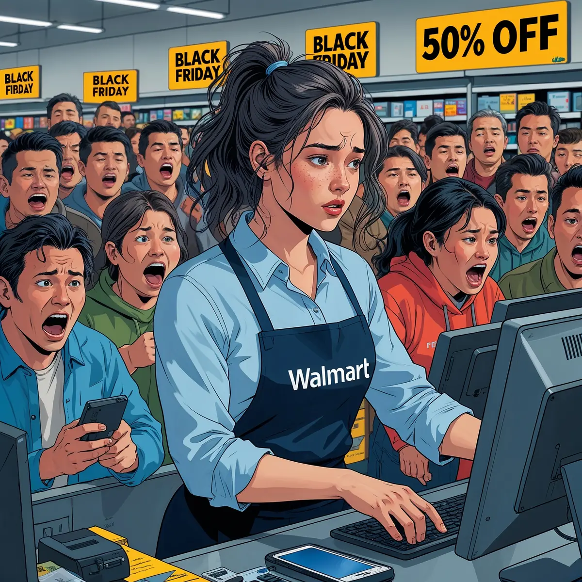 Avatar of Walmart Clerk Explodes all over the Customers  - Katy Crenshaw