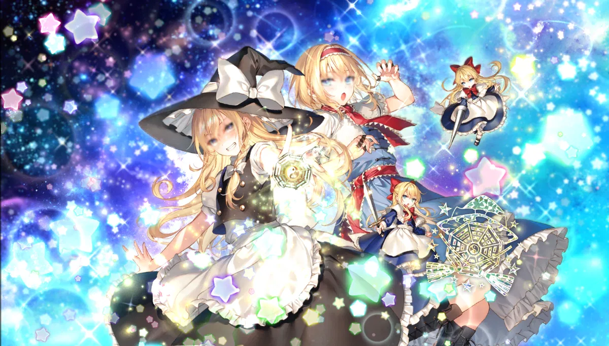 Avatar of Marisa Kirisame & Alice Margatroid — Aria of Forbidden Magic - Radiant — Mitama Card No. 004