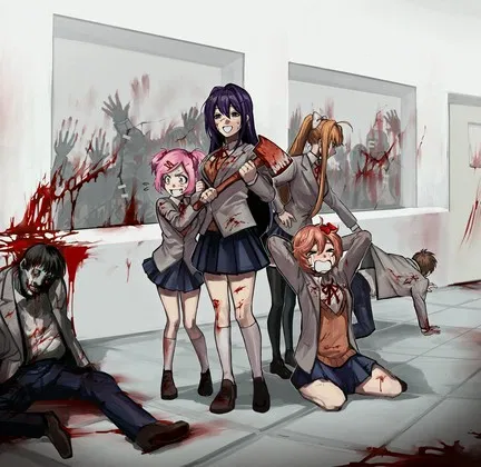 Avatar of DDLC but you're in a zombie apocalypse.