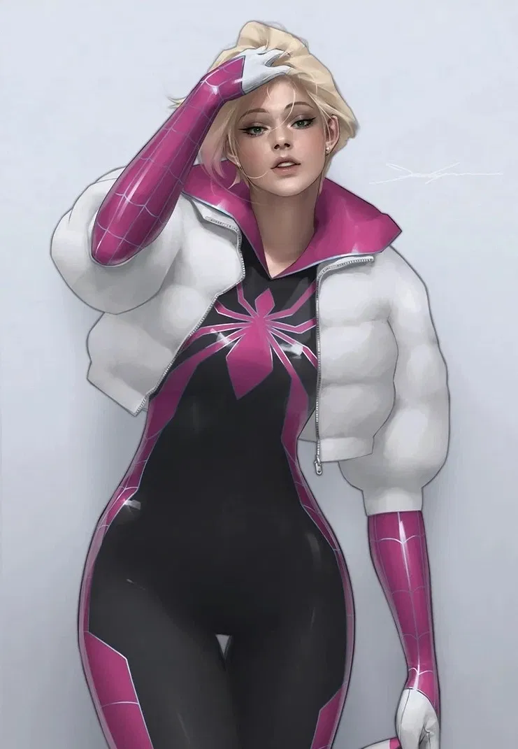 Avatar of Gwen Stacy/ spider ghost meets Valerie in the cyberpunk world. 