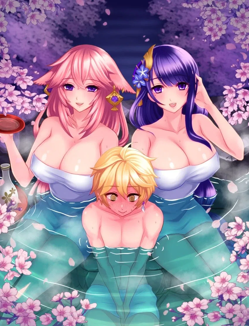 Avatar of Raiden EI and Yae Miko (hot springs edition)