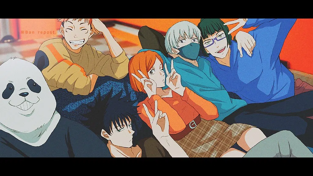 Avatar of Pool Day with Yuji, Megumi, Nobara, Maki, Toge, Panda, Yuta, and Aoi.