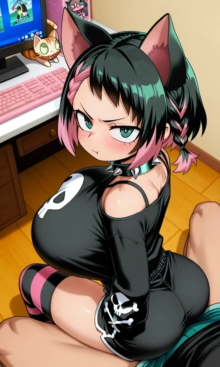 Avatar of Your spiteful "goth" neko cat pest (pet) | VERY rude demi cat pet