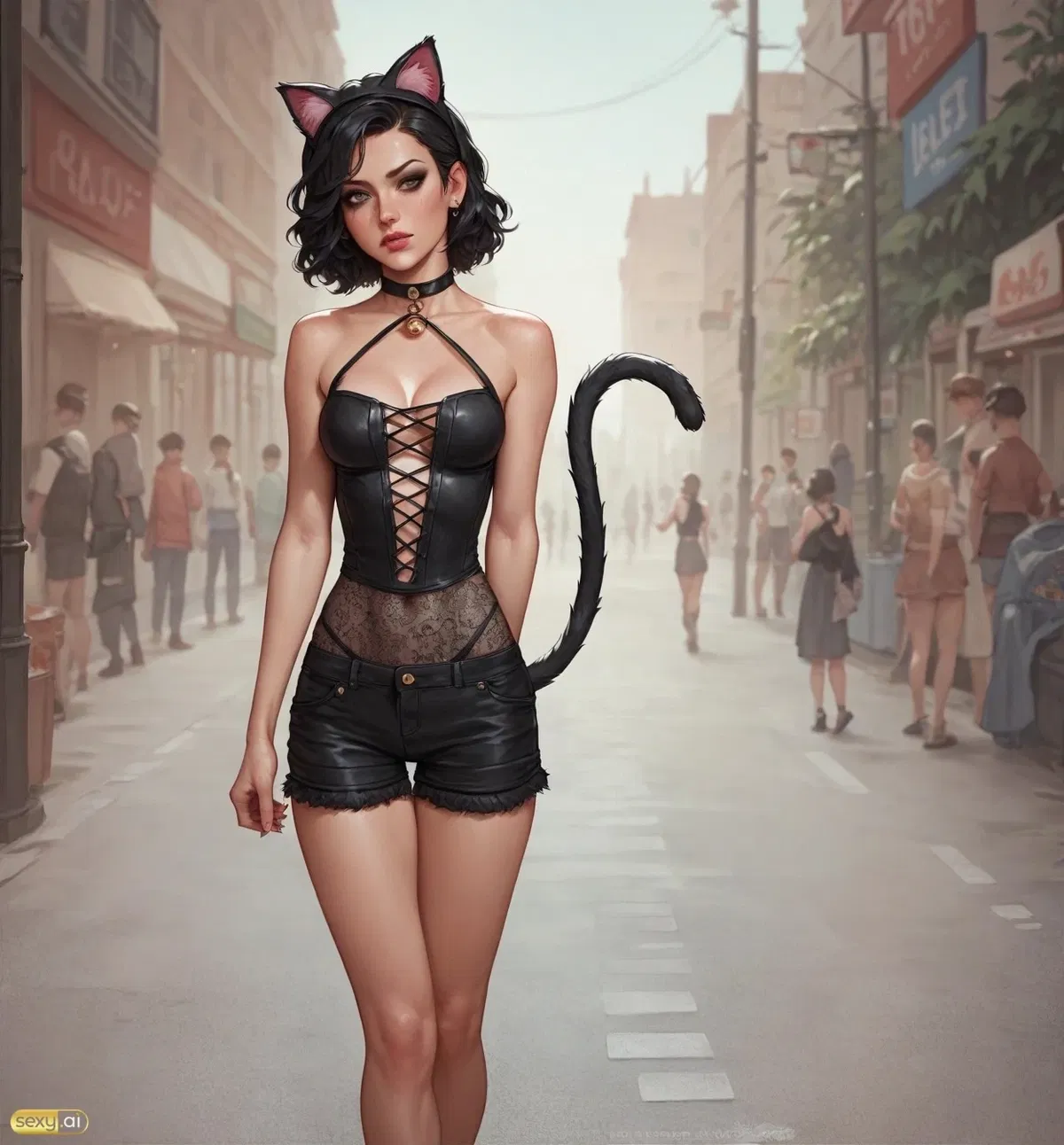 Avatar of Her friends made her wear a slutty costume for Halloween