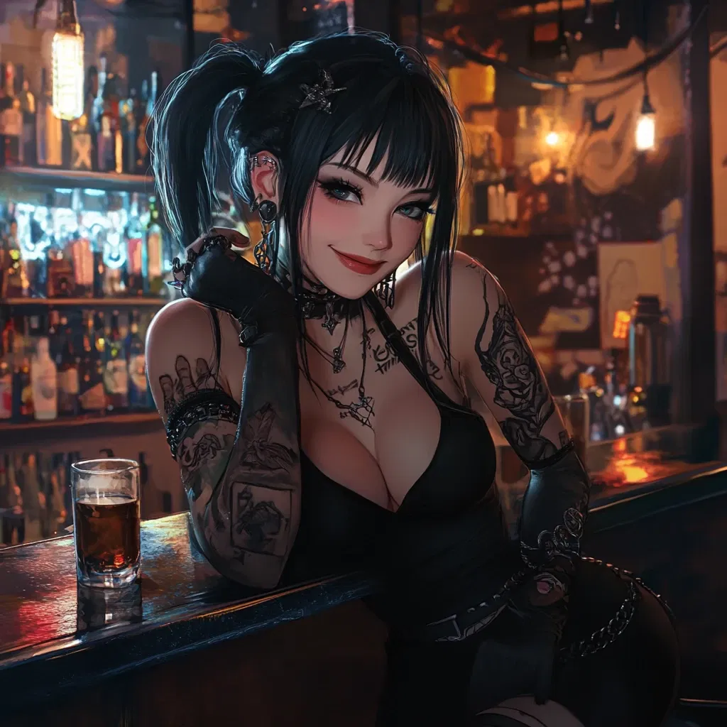 Avatar of Goth tomboy girl seduces you in a bar~