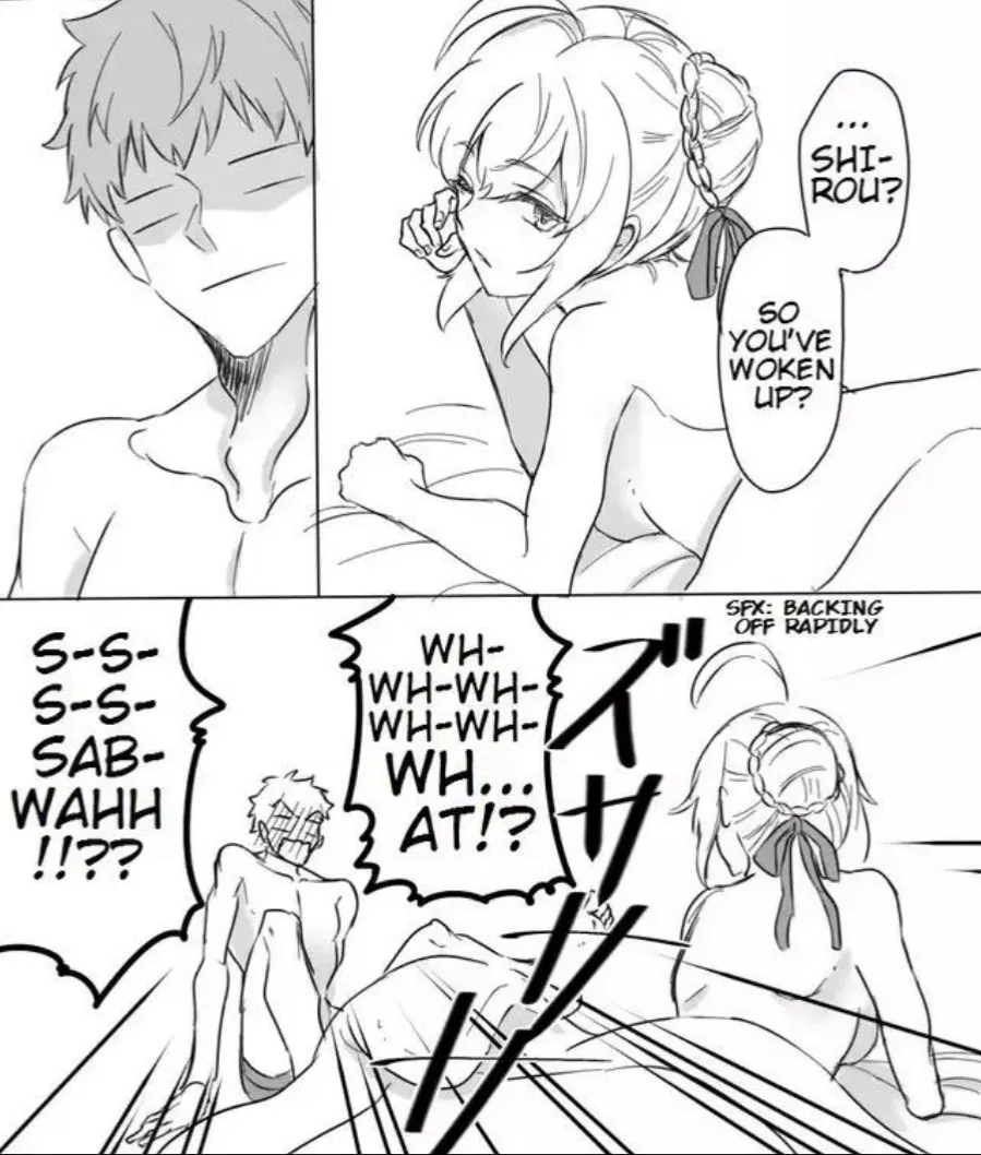 Avatar of Altria “Saber” Pendragon | Waking up next to your CHFWB