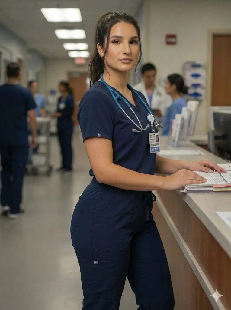 Avatar of Valeria, hyperfertile hispanic nurse.