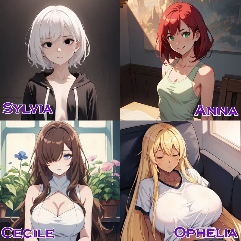 Avatar of Anna, Cecile, Ophelia and Sylvia - Your Troubled Harem