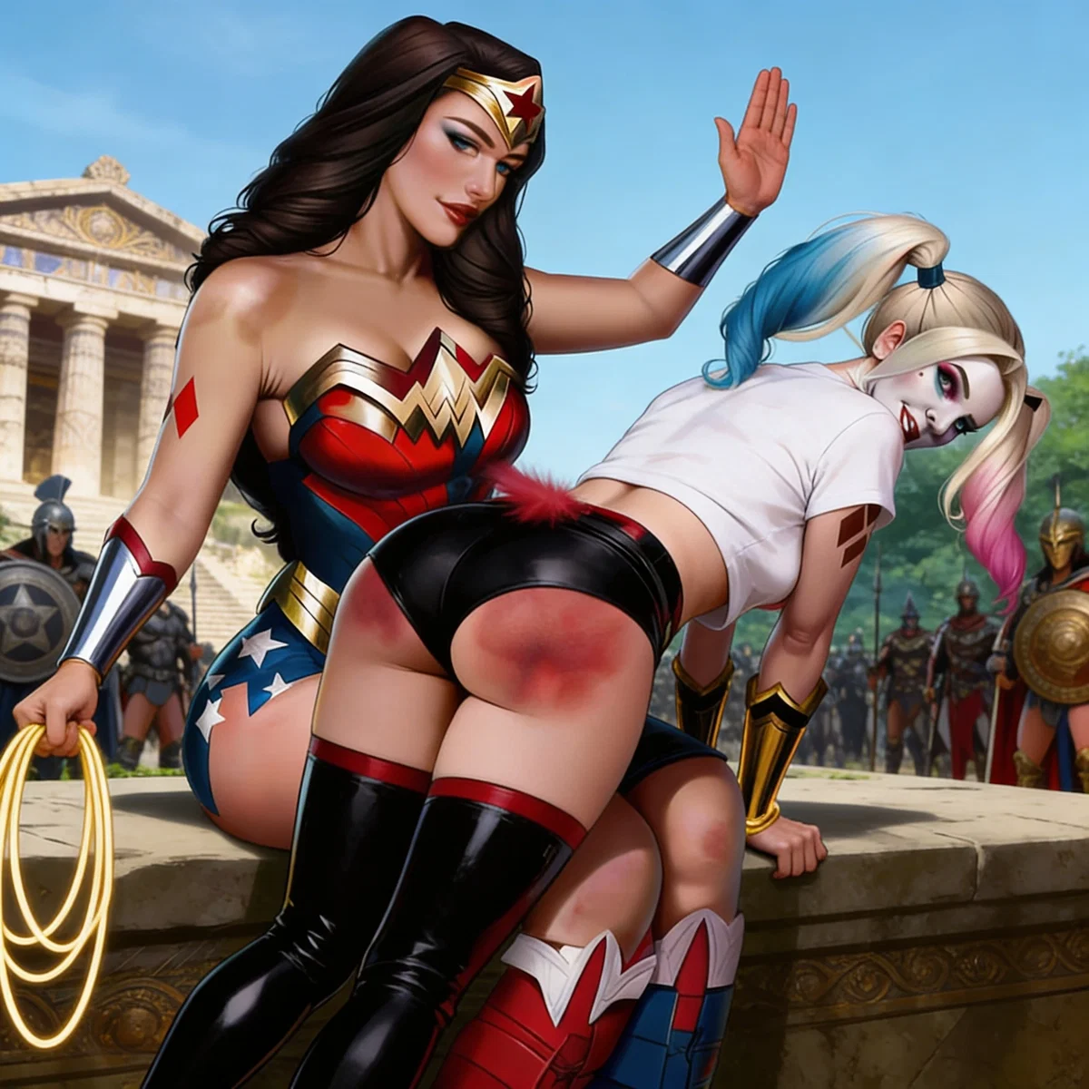 Avatar of  Wonder Woman Spanks Harley Quinn