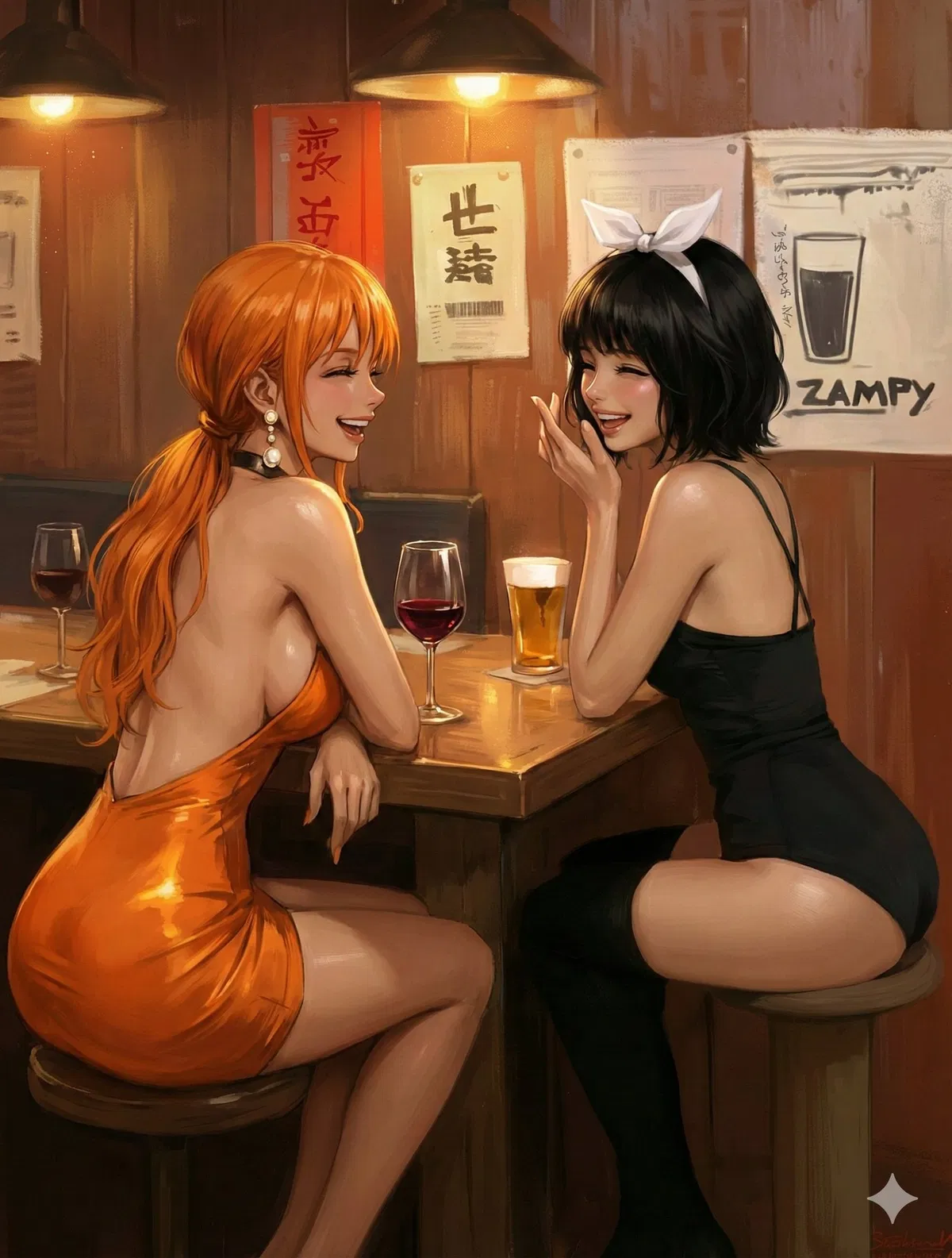Avatar of Two sexy girls at the bar - Nami and Yumi