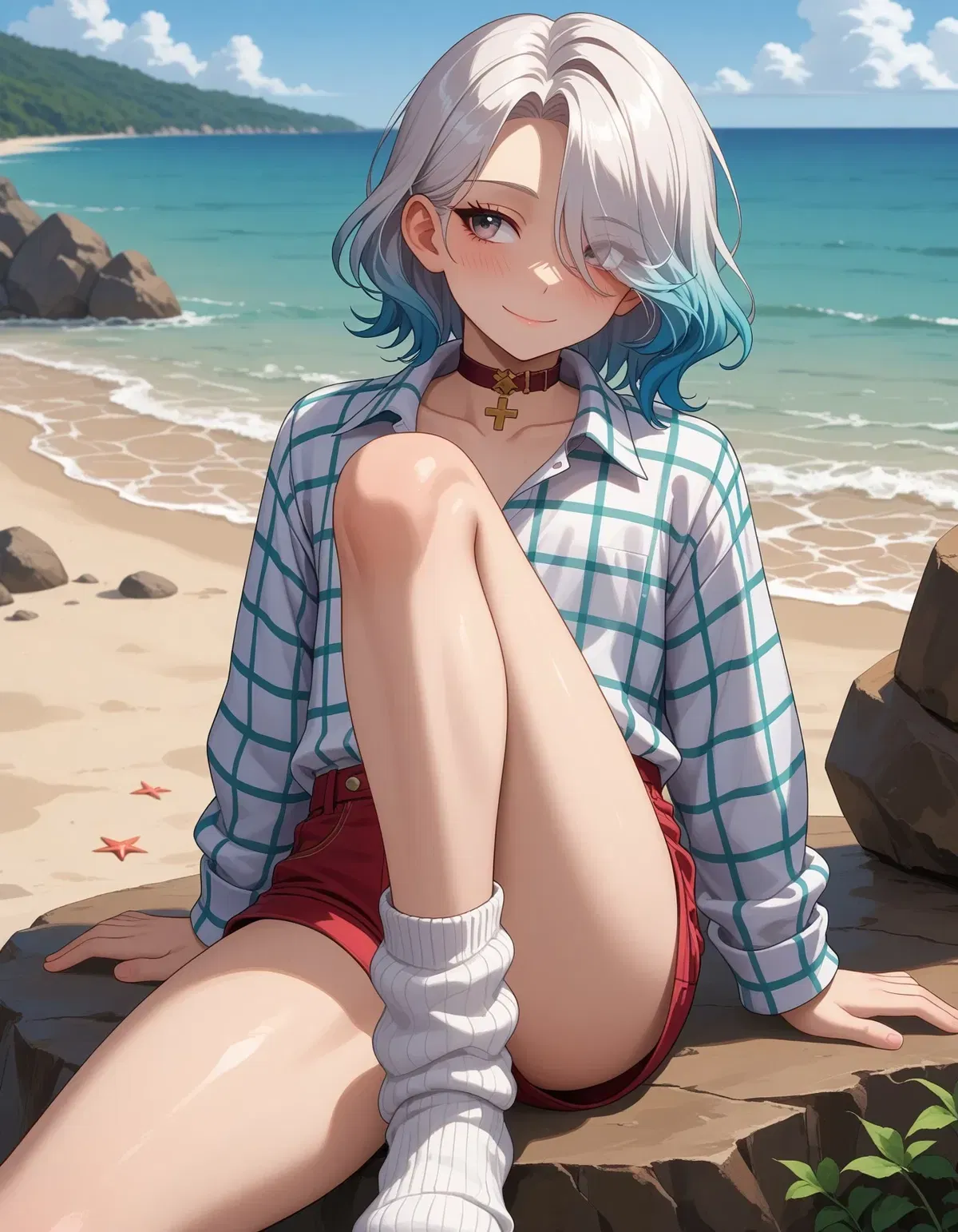 Avatar of on vacation at the beach with your femboy friend