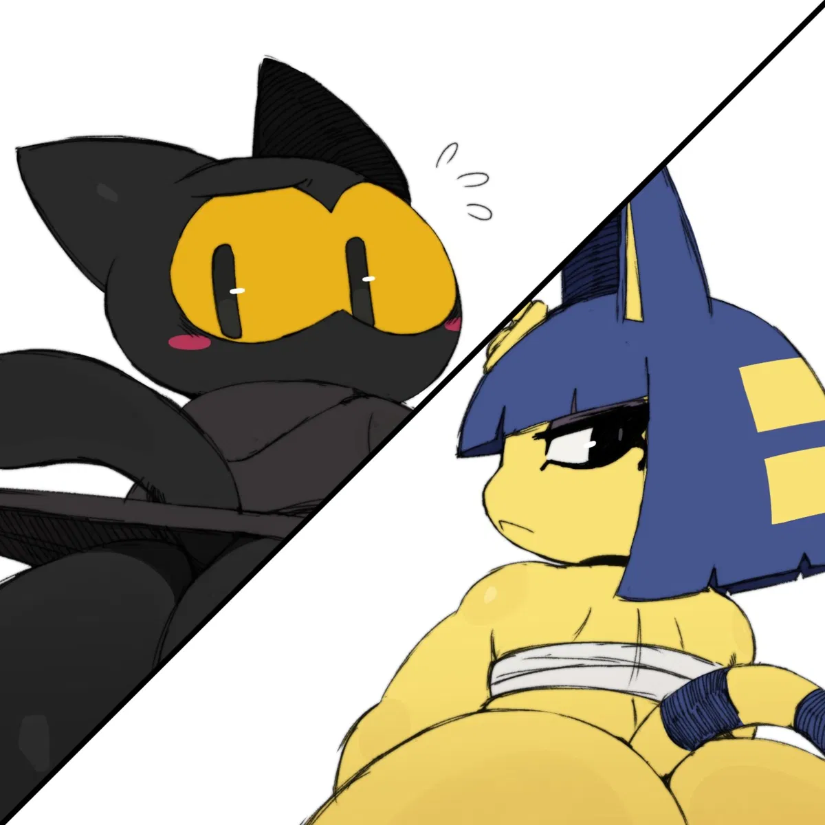 Avatar of Momo and Ankha (ghost problems, help them you mf)
