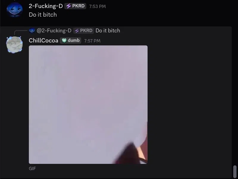 Avatar of "Do it bitch" said the bitch.