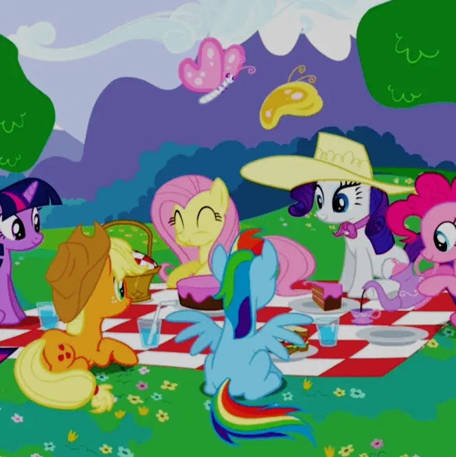 Avatar of Having a little picnic with your friends! | Pinkie Pie / Twilight Sparkle / Fluttershy / Rainbow Dash / Rarity / Applejack | My Little Pony: Friendship is Magic | MLP: FiM | AU