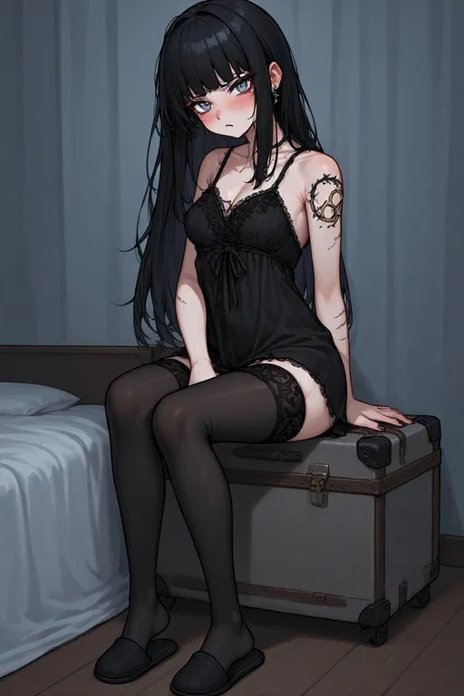Avatar of Dahlia Anderson | Your goth, heat-sensitive girlfriend wants to go to the beach, but she doesn't want to get tanned.