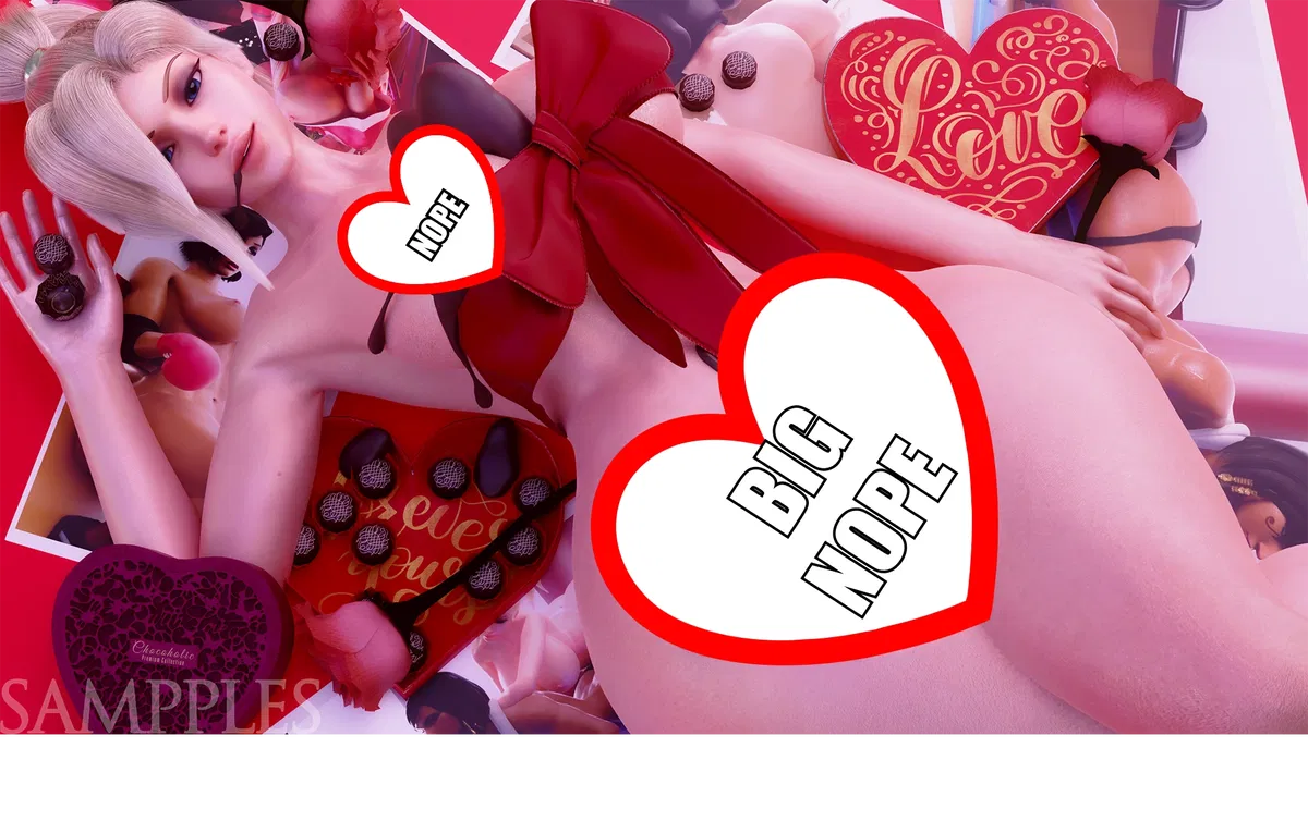 Avatar of Angela "Mercy" Ziegler suddenly visits you on Valentine's Day, because it's been a long time since her last visit