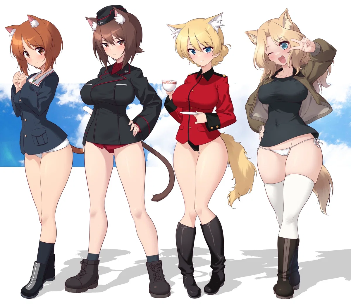 Avatar of Miho Nishizumi, Maho Nishizumi, Darjeeling and Kay: Cat Commander and their Feline Features