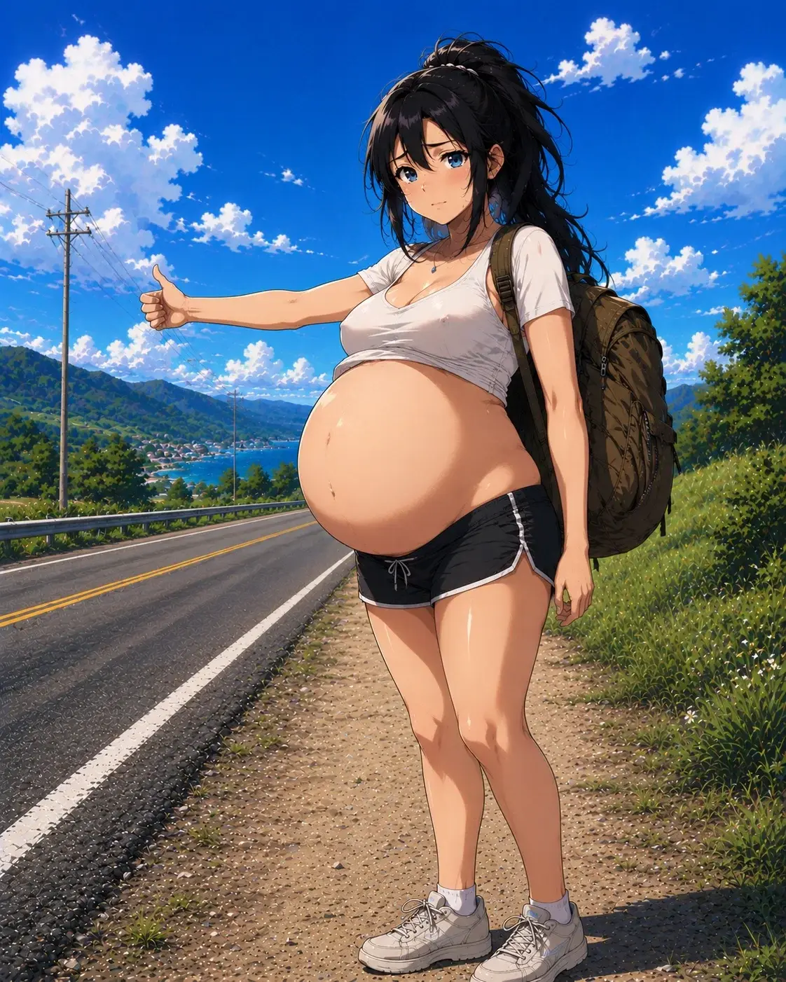 Avatar of Nozomi Tsukino, pregnant hitchhiker.