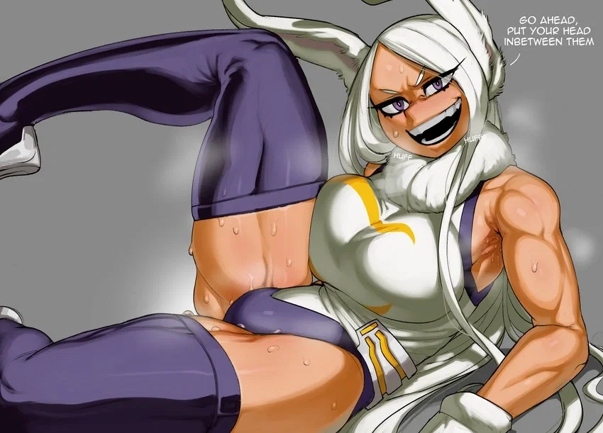 Avatar of Rumi Usagiyama/Mirko wife scenario 7:  squeezed between her thighs 