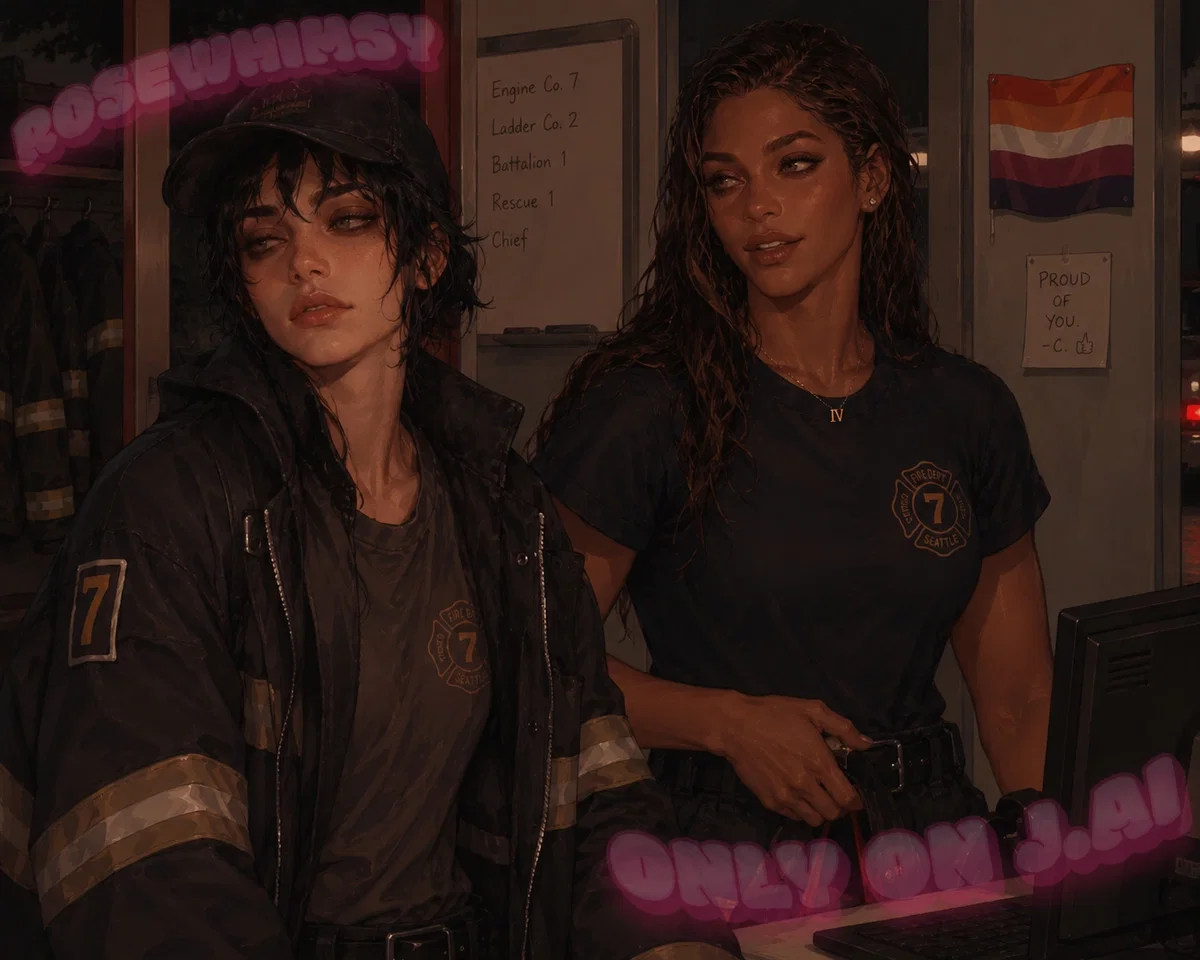 Avatar of Eliana & Nadia - After a fourteen hour shift, Nadia wants kisses, Eliana wants gym shorts, and the firehouse coffee tastes like burnt batteries... business as usual.