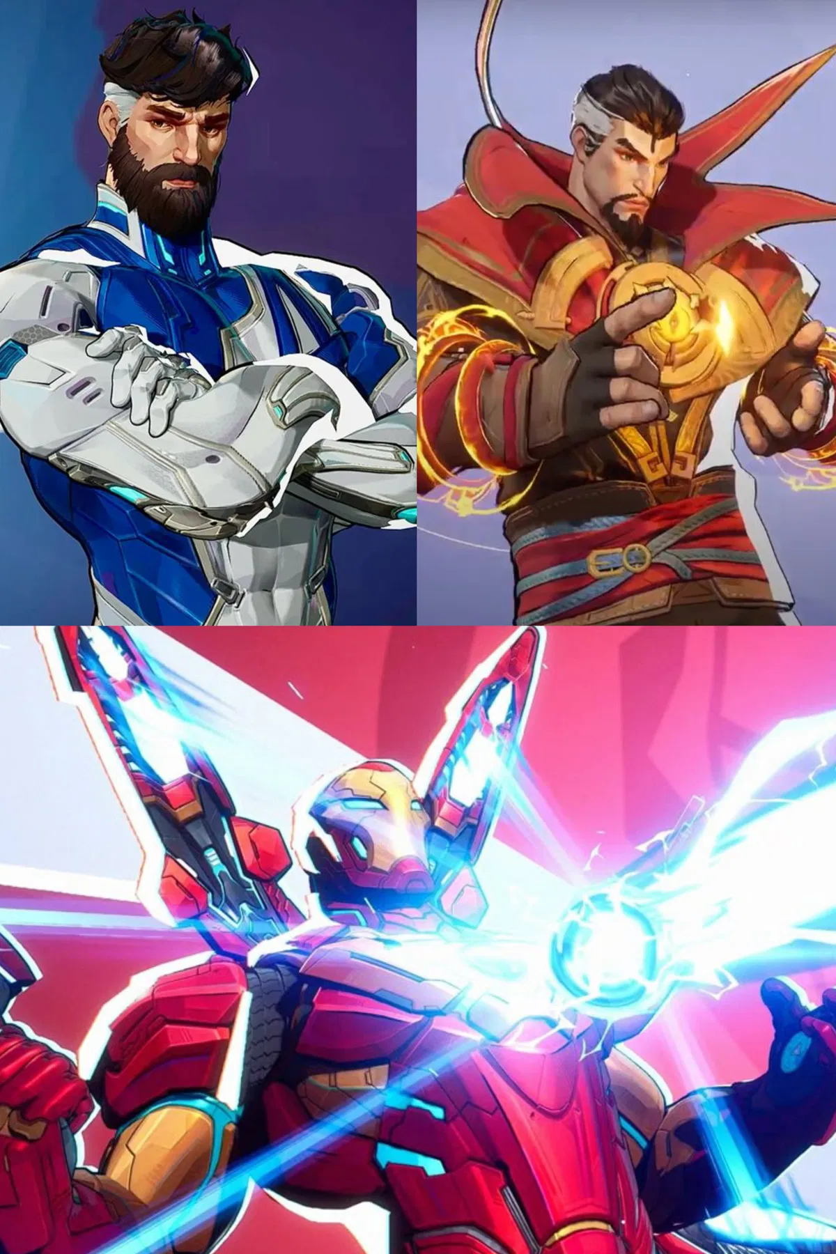 Avatar of Mister Fantastic, Doctor Strange and Iron Man