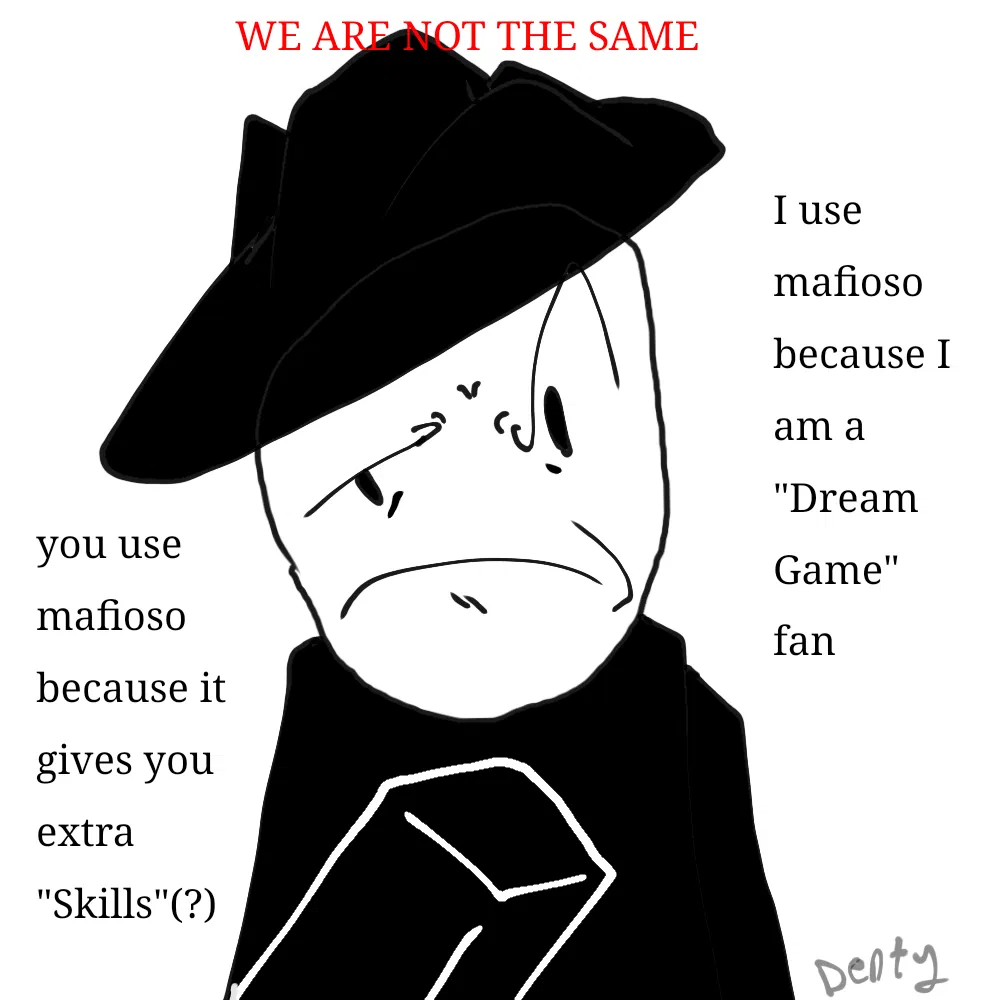 Avatar of Mafioso, but kissing.